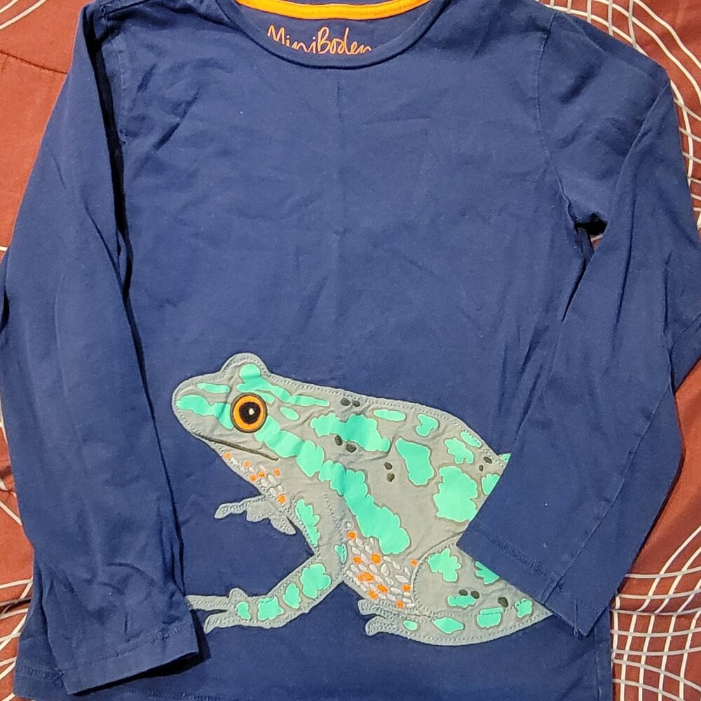 BODEN Supersoft Frog Toad T-shirt Long Sleeve - 8/9 Yrs (PRE-LOVED)